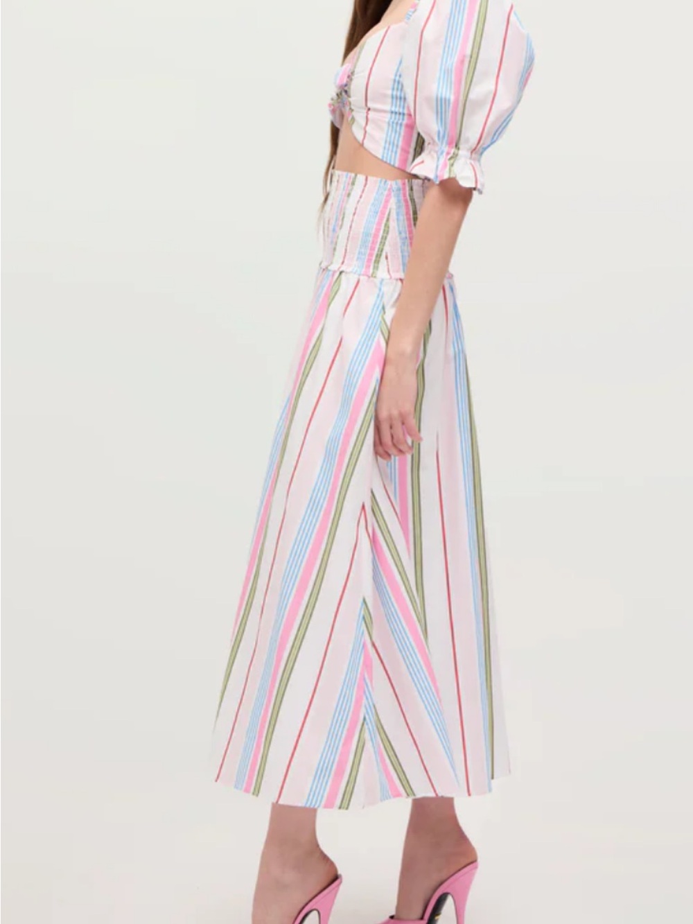 Hill House Rainbow Stripe Set - Isabella top M + Delphine Nap Skirt S - Picture 6 of 9